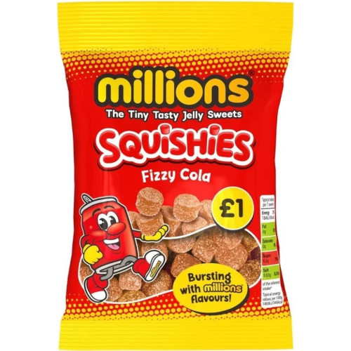 MILLION SQUISHIES FIZZY COLA BAG 1x12x100G PMP &Acirc;&pound;1