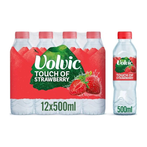 VOLVIC FLAVOURED WATER STRAWBERRY BOTTLE 1x12x500ML PMP &Acirc;&pound;1