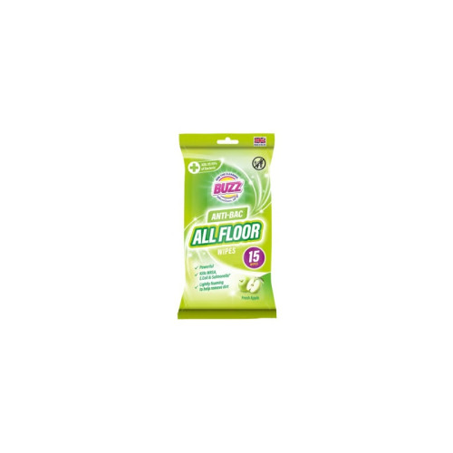 BUZZ ANTIBACTERIAL ALL FLOOR WIPES 12x15PK