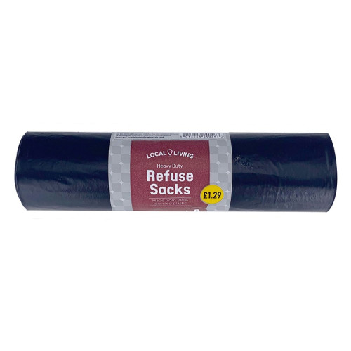 LOCAL LIVING HEAVY DUTY REFUSE SACKS 1x12PK PMP &Acirc;&pound;1.29