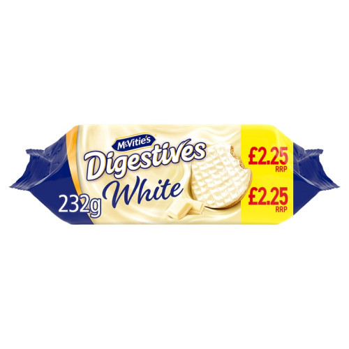MCVITIES WHITE CHOCOLATE DIGESTIVES BISCUIT 1x12x232G PMP &Acirc;&pound;2.25