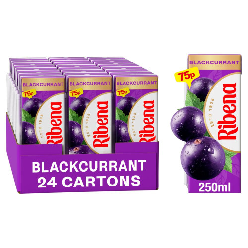 RIBENA BLACKCURRANT CARTON 1x24x250ML PMP &Acirc;&pound;0.75