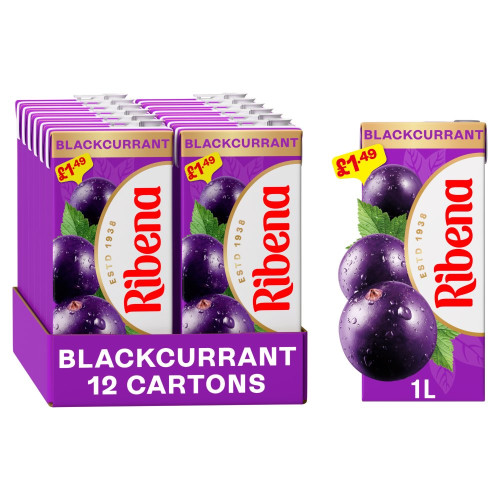 RIBENA BLACKCURRANT CARTON 1x12x1L PMP &Acirc;&pound;1.49