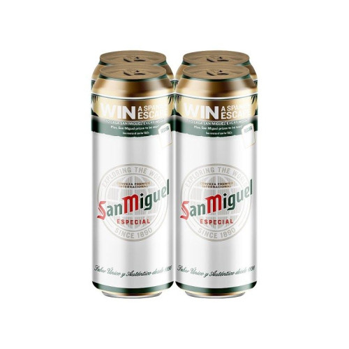 SAN MIGUEL PREMIUM LAGER 4 PACK CAN 1x6x568ML PMP &Acirc;&pound;7.99