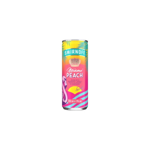 SMIRNOFF MIAMI PEACH LEMON READY TO DRINK CAN 1x12x250ML