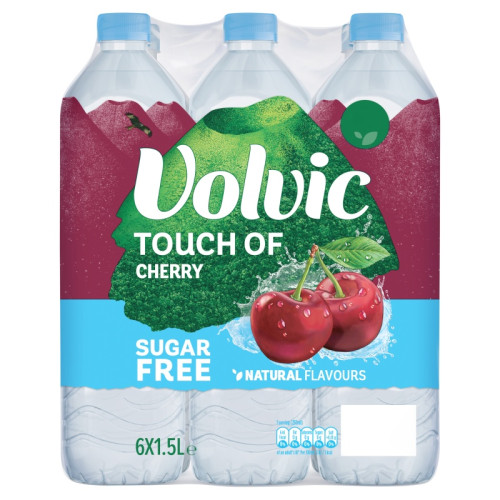 VOLVIC FLAVOURED WATER CHERRY SUGAR FREE BOTTLE 1x6x1.5L