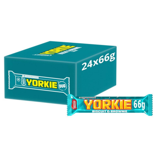 YORKIE BROWNIE MILK CHOCOLATE DUO BAR 1x24x66G
