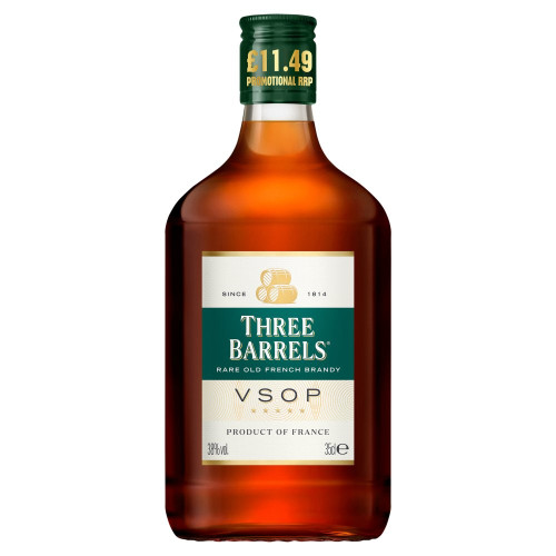 THREE BARRELS VSOP BRANDY BOTTLE 1x35CL PMP &Acirc;&pound;11.49
