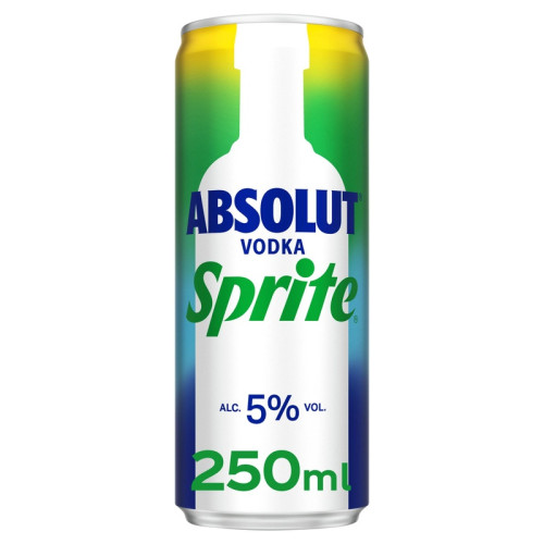 ABSOLUT VODKA SPRITE READY TO DRINK CAN 1x12x250ML PMP &Acirc;&pound;2.29