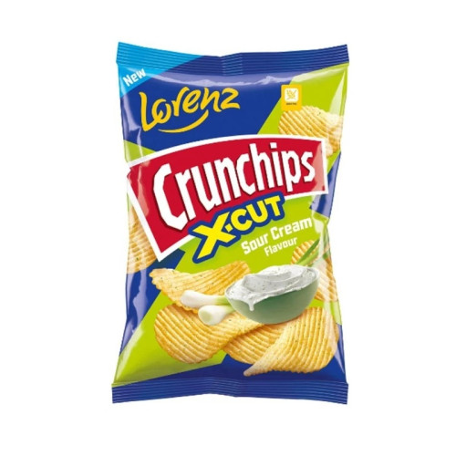 LORENZ CRUNCHIPS SOUR CREAM X-CUT CRISPS 1x12x75G