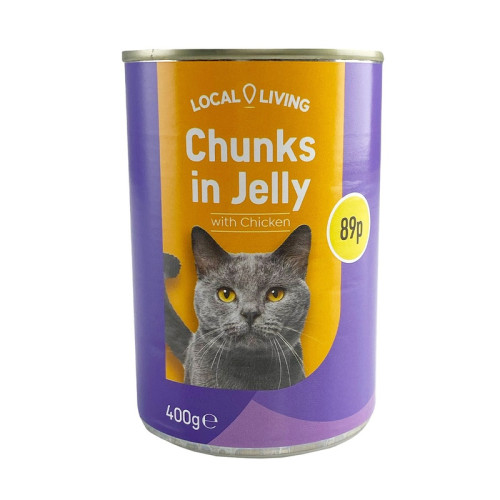 LOCAL LIVING CHICKEN IN JELLY CAT FOOD 1x12x400G PMP &Acirc;&pound;0.89