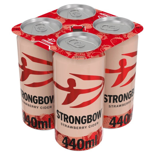 STRONGBOW STRAWBERRY CIDER 4 PACK CAN 1x6x440ML