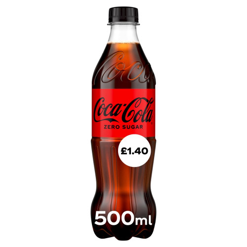 COCA COLA ZERO CHERRY SUGAR FREE BOTTLE 1x12x500ML PMP &Acirc;&pound;1.40