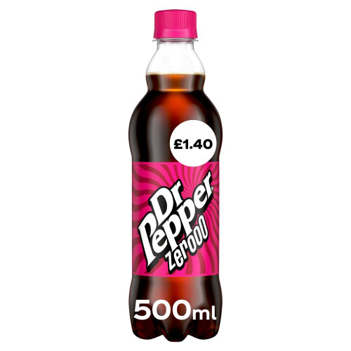 DR PEPPER ZERO SUGAR FREE BOTTLE 1x12x500ML PMP &Acirc;&pound;1.40