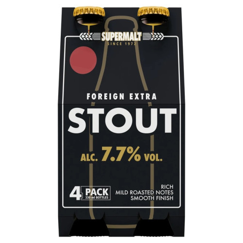 SUPERMALT STOUT 4 PACK BOTTLE 7.7% ABV 6x4x330ML