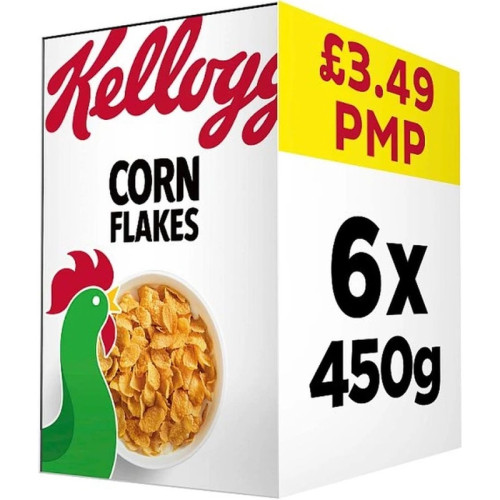 KELLOGGS CORNFLAKES CEREAL 1x6x450G PMP &Acirc;&pound;3.49