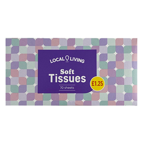 LOCAL LIVING 3 PLY FACIAL TISSUES 1x12xPK PMP &Acirc;&pound;1.25