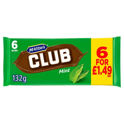 MCVITIES CLUB MINT CHOCOLATE BISCUIT 1x12x7PK PMP &Acirc;&pound;1.49
