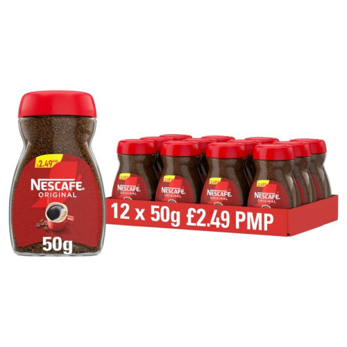 NESCAFE ORIGINAL INSTANT COFFEE 1x12x50G PMP &Acirc;&pound;2.49
