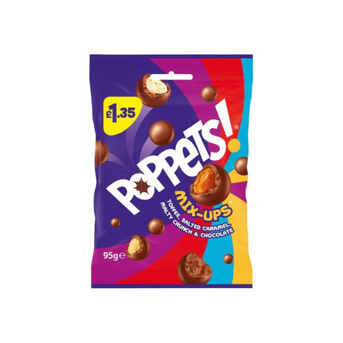 POPPETS MIX UP MILK CHOCOLATE BAG 1x10x95G PMP &Acirc;&pound;1.35