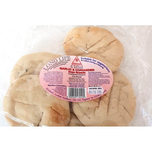 SOUNAS GARLIC CORIANDER NAAN BREADS 1x2PK