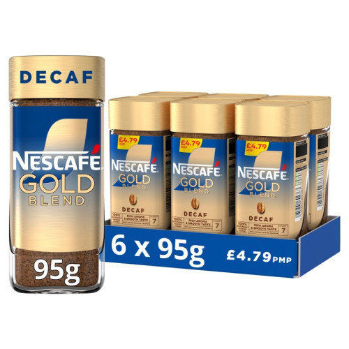 NESCAFE GOLD BLEND DECAF INSTANT COFFEE 1x6x95G PMP &Acirc;&pound;4.79