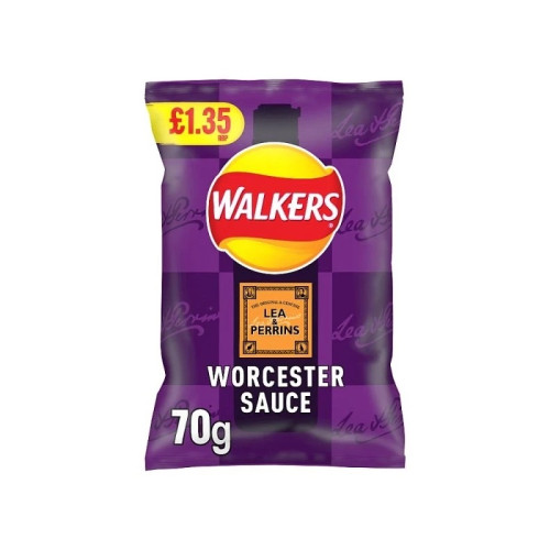 WALKERS WORCESTER SAUCE CRISPS 1x18x70G PMP &Acirc;&pound;1.35