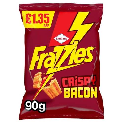 SMITHS FRAZZLES CRISPY BACON CRISPS 1x18x90G PMP &Acirc;&pound;1.35