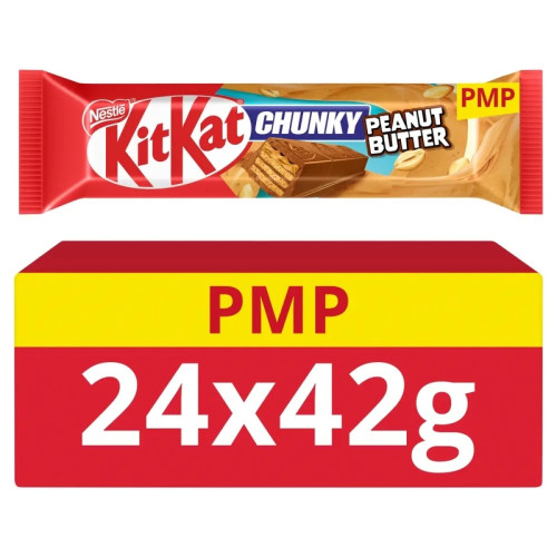KITKAT CHUNKY PEANUT BUTTER MILK CHOCOLATE BAR 1x24x42G PMP &Acirc;&pound;0.89