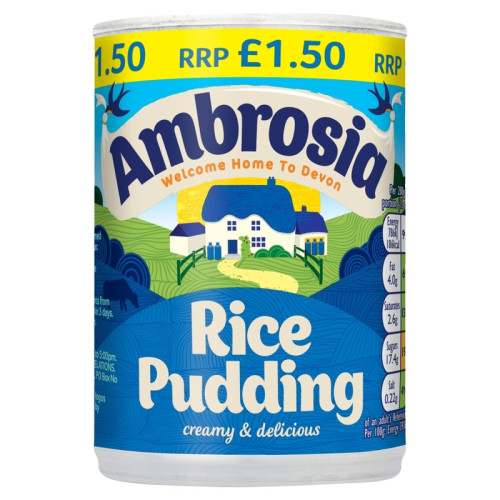 AMBROSIA RICE PUDDING 1x12x400G PMP &Acirc;&pound;1.50
