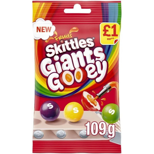 SKITTLES GIANT GOOEY FRUITS SWEETS TREAT BAG 1x14x109G PMP &Acirc;&pound;1