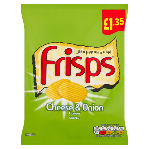 FRISPS CHEESE & ONION CRISPS 1x16x60G PMP &Acirc;&pound;1.35