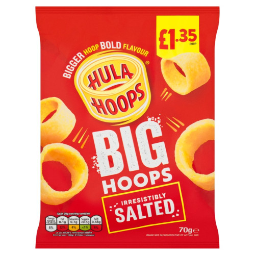 HULA HOOPS BIG HOOPS SALTED CRISPS 1x20x70G PMP &Acirc;&pound;1.35