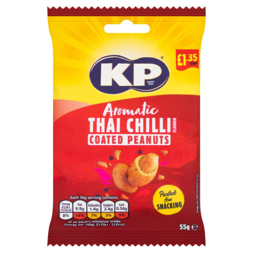 KP AROMATIC THAI CHILLI PEANUTS 1x16x55G PMP &Acirc;&pound;1.35