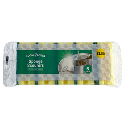 LOCAL LIVING SPONGE SCOURER 1x10x5S PMP &Acirc;&pound;1.05
