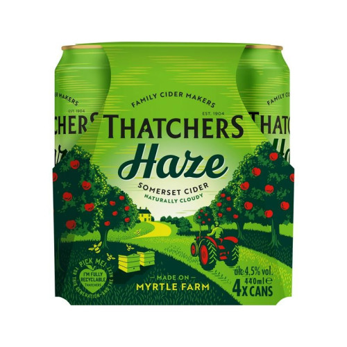 THATCHERS HAZE CLOUDY CIDER CAN 1x6x440ML PMP &Acirc;&pound;5.99