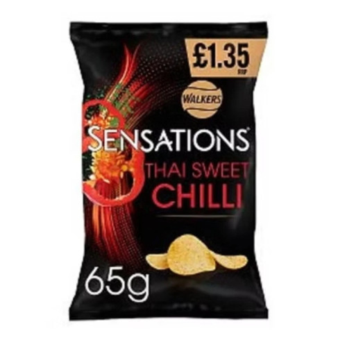 WALKERS SENSATIONS THAI SWEET CHILLI CRISPS 1x18x65G PMP &Acirc;&pound;1.35