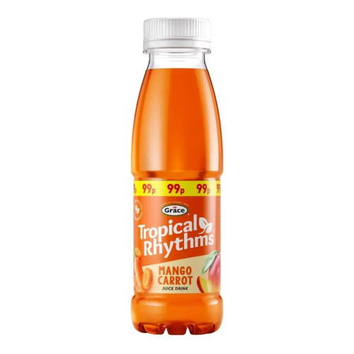 GRACE TROPICAL RHYTHMS MANGO CARROT BOTTLE 1x12x330ML PMP &Acirc;&pound;0.99