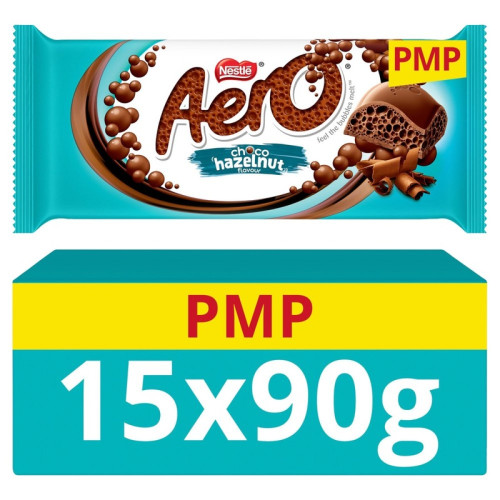 AERO HAZELNUT CHOCOLATE SHARING BAR 15x90G PMP &Acirc;&pound;1.65
