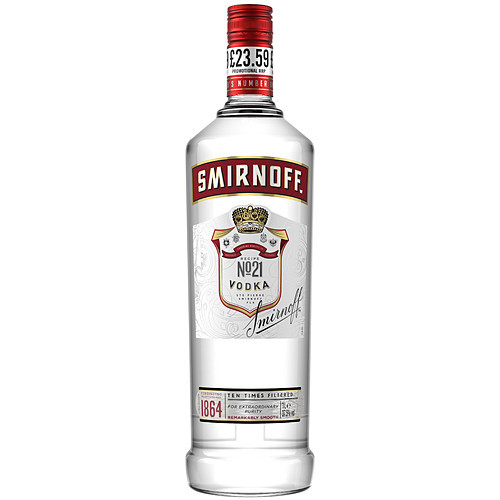 SMIRNOFF RED VODKA BOTTLE 6x1L PMP &Acirc;&pound;23.59
