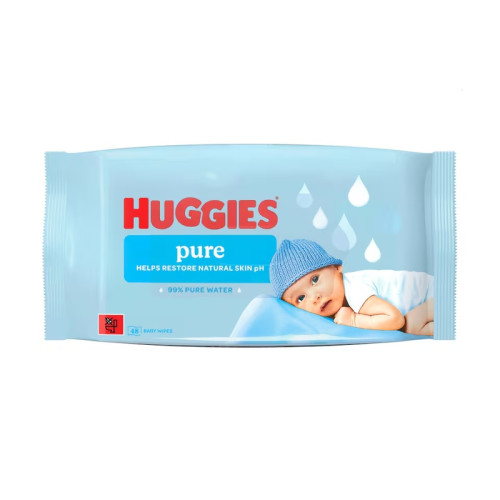 HUGGIES PURE PF BABY WIPES 6X48PK PMP &Acirc;&pound;1.00
