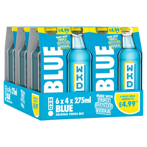 WKD VODKA BLUE 3.4% 6x4x275ML PMP &Acirc;&pound;4.99