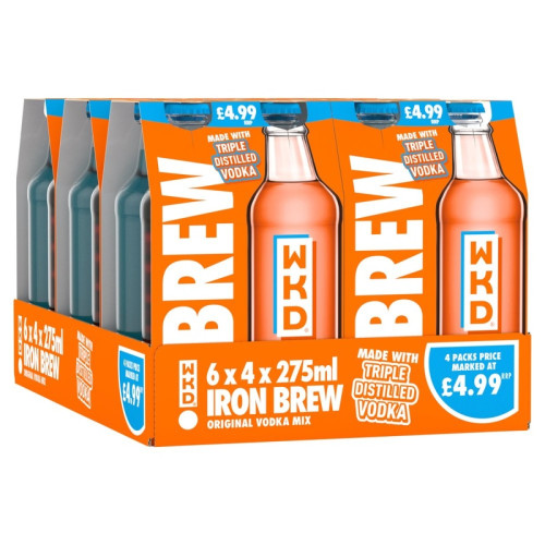 WKD VODKA IRON BREW 3.4% 6x4x275ML PMP &Acirc;&pound;4.99