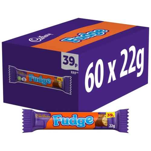 CADBURY FUDGE CHOCOLATE 60x22G PMP &Acirc;&pound;0.39