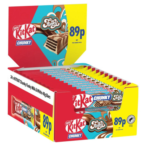 KITKAT CHUNKY FUNKY MILK CHOCOLATE BAR 24x40G PMP &Acirc;&pound;0.89