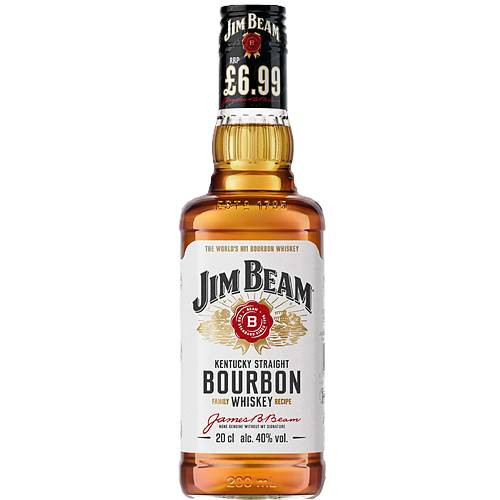 JIM BEAM WHITE LABEL WHISKEY BOTTLE 6x20CL PMP &Acirc;&pound;6.99