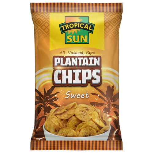 TROPICAL SUN PLANTAIN SWEET CHIPS PACKETS 12x70G PMP &Acirc;&pound;0.79