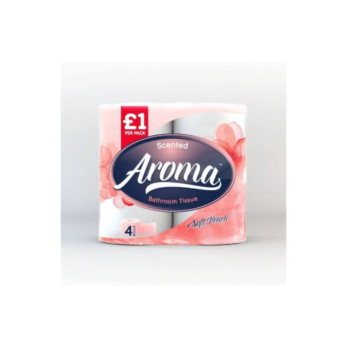 AROMA PERFUMED PEACH TOILET TISSUE ROLLS 10x4PACK PMP &Acirc;&pound;1.00
