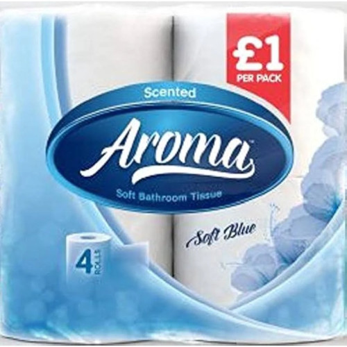 AROMA PERFUMED BLUE TOILET TISSUE ROLLS 10x4PACK PMP &Acirc;&pound;1.00