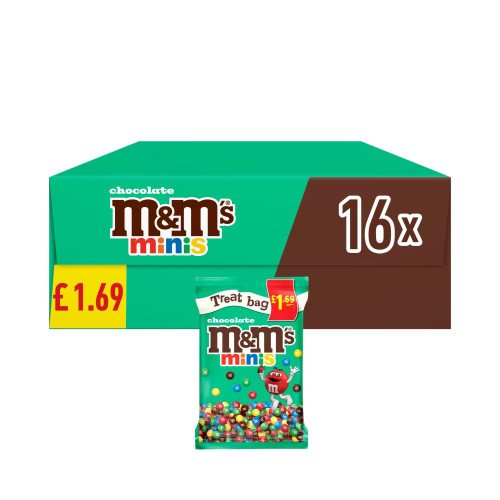 M&Ms CHOCO MINIS TREAT BAG 16x82G PMP &Acirc;&pound;1.69